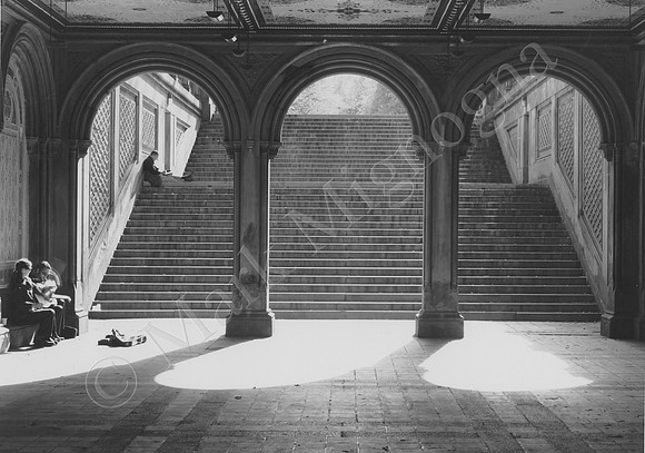 Writing and playing at the Arcade in New York City's Central Park